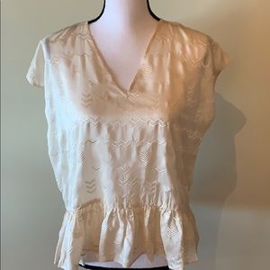 Silk blouse NWT cap sleeve and ruffle